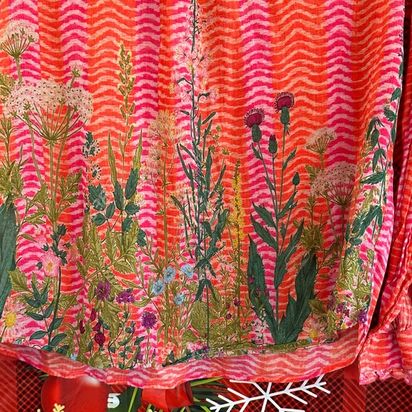 Anthropologie Bl-nk London Annona Blouse in Pink and Orange Blouse - Picture 4 of 8